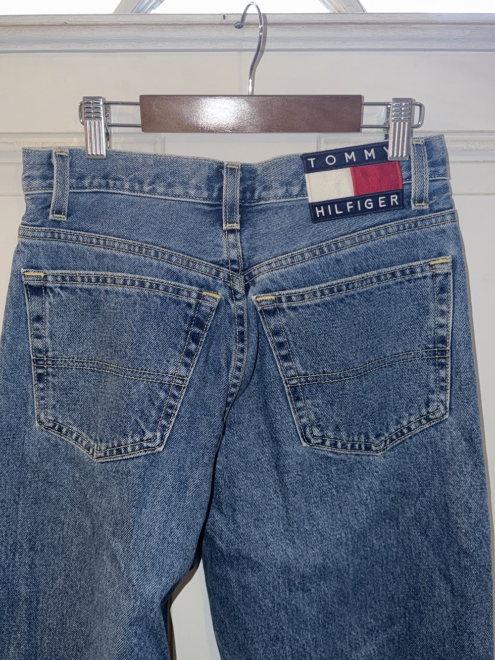 Tommy Hilfiger Straight Leg Blue Denim Jeans with Signature Patch